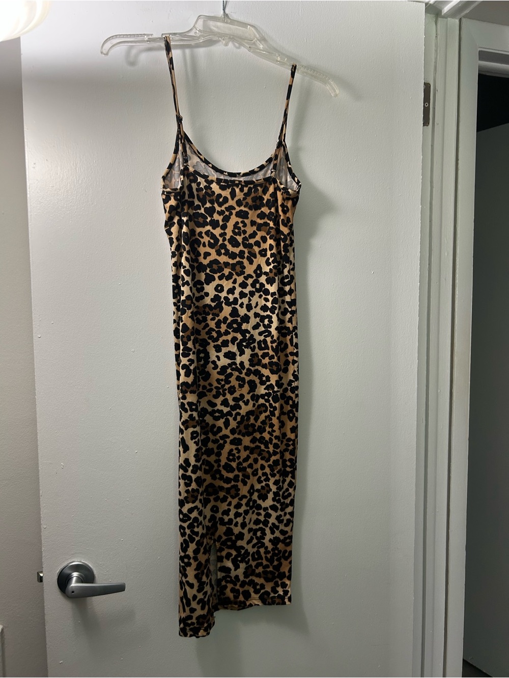 Leopard Print Slip Dress - Tan and Black - Picture 2 of 3